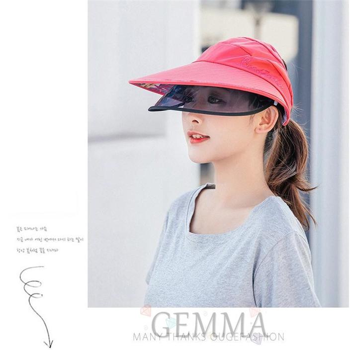 サンバイザー レディース 自転車 飛ばない 透明帽子 日よけ UVカット