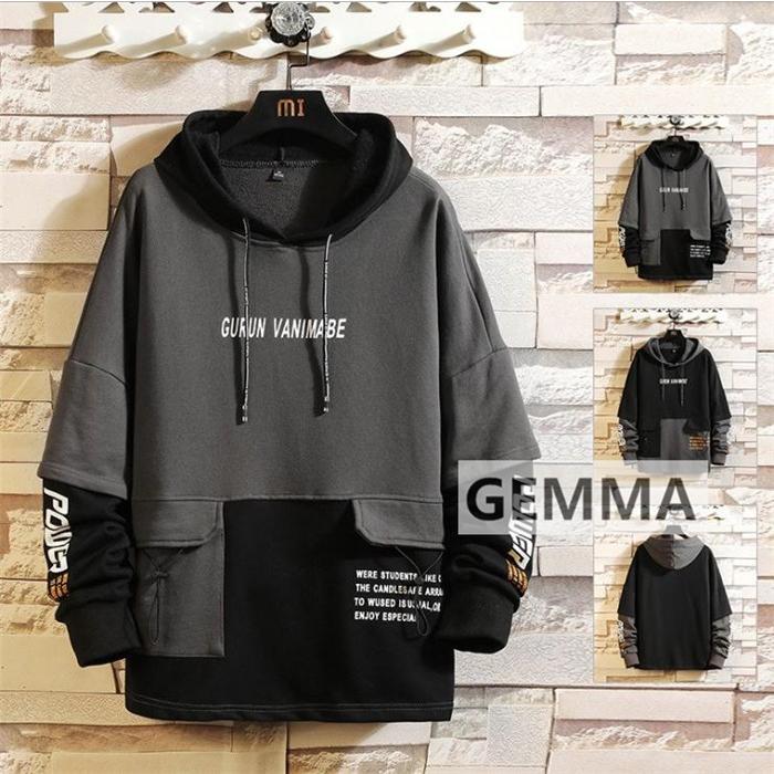 春物パーカー メンズ トップス 長袖 ブラック系 パーカー 英字 薄手 フードパーカー Tシャツ ゆったり カジュアル 運動 青少年 Mai 2774 Gemma 通販 Yahoo ショッピング