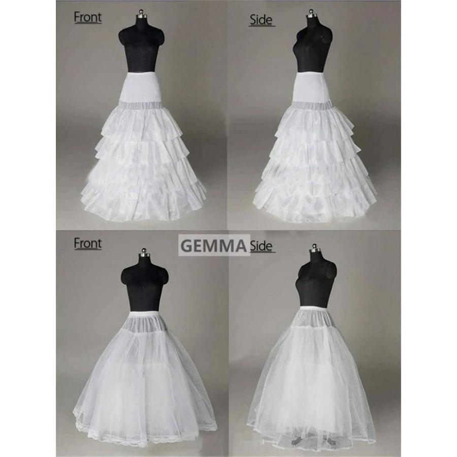 ホワイトパニエ/ブラック/プリンセスライン 大人用ウエディングドレス