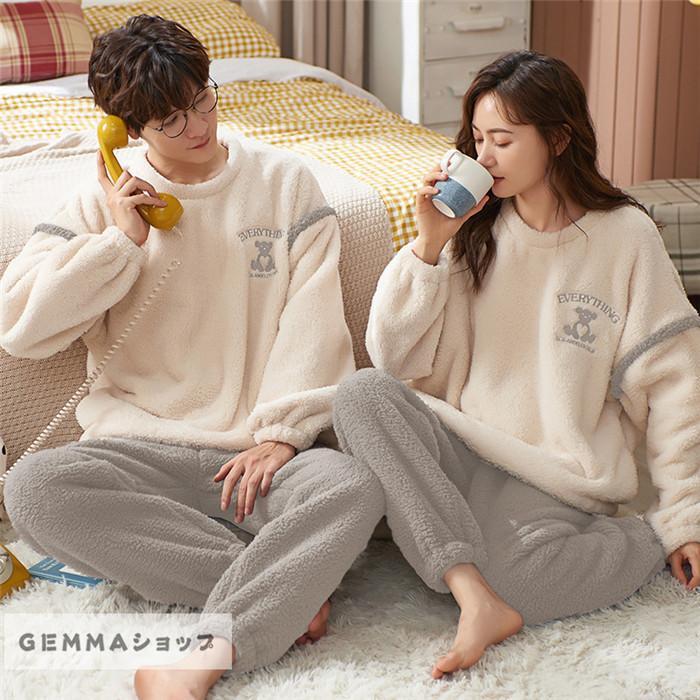 ルームウェア 裏起毛 冬 パジャマ ペア カップル お揃い パジャマ ペアパジャマ カップルパジャマ 可愛い 上下 ペアルック 部屋着 お祝い プレゼント セット レディース メンズ 寝巻き 防寒 彼女 彼氏 夫婦 記念日 ペアルック ルームウェア 冬 カップルパジャマ ペアパジャマ 裏起毛 お