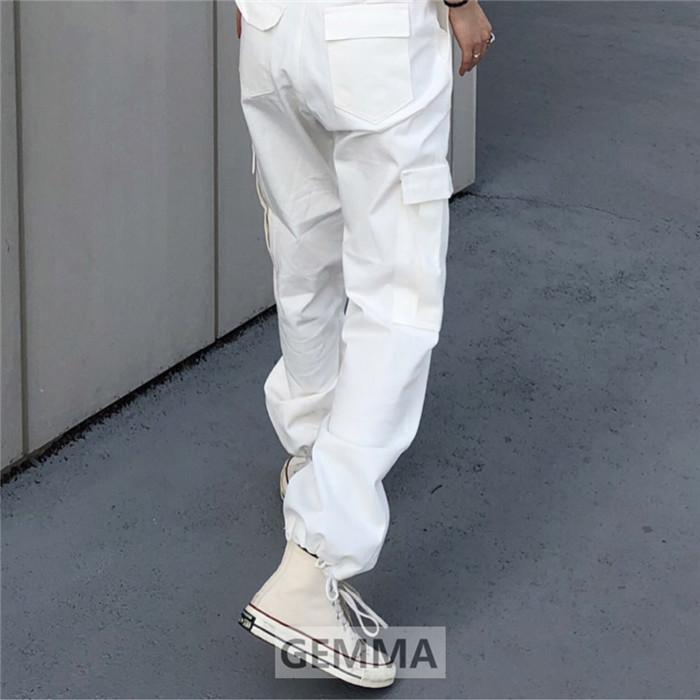 カーゴパンツ レディース ボトムス BF風 hiphop 着痩せ ヒップホップ