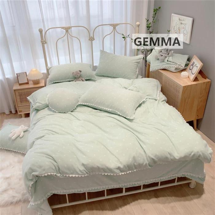 布団カバー 4点セット ベッドカバー ドット 水玉 ふわふわ