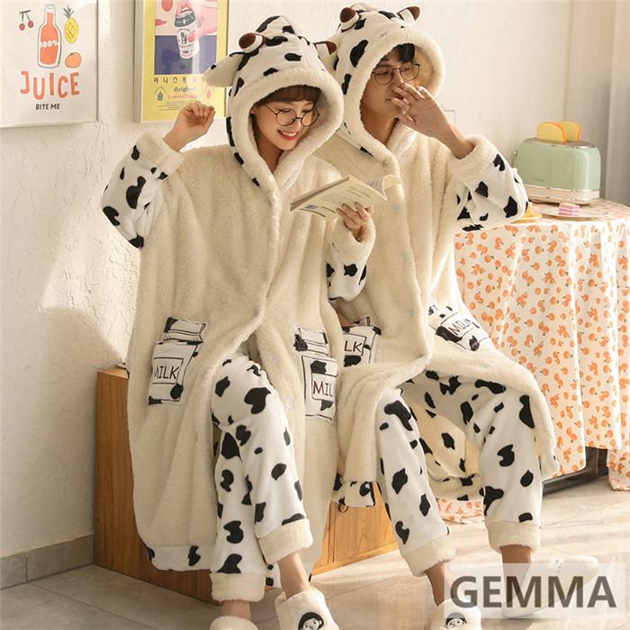 ペアルック ルームウェア 冬 乳牛 年賀 カップルパジャマ ペアパジャマ 裏起毛 お揃い 着る毛布 お祝い プレゼント 部屋着 寝巻き 防寒 彼女 彼氏 夫婦 記念日 Mai 4267 Gemma 通販 Yahoo ショッピング