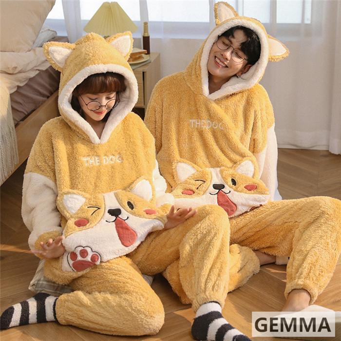 ペアルック ルームウェア 冬 カップルパジャマ ペアパジャマ 裏起毛 お揃い 着る毛布 動物 お祝い プレゼント 部屋着 寝巻き 防寒 彼女 彼氏 夫婦 記念日 Mai 4268 Gemma 通販 Yahoo ショッピング
