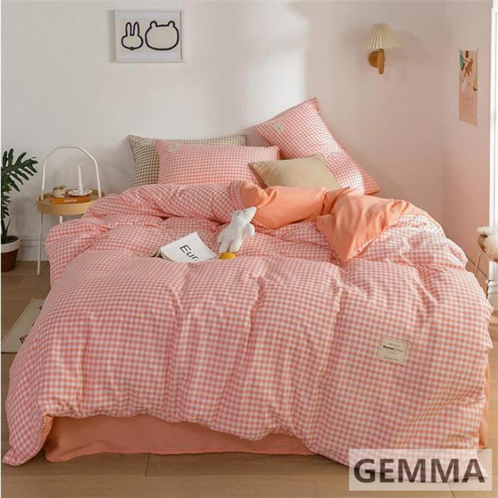 布団カバー ベッドカバー 4点セット 格子縞 チェック柄 シンプル