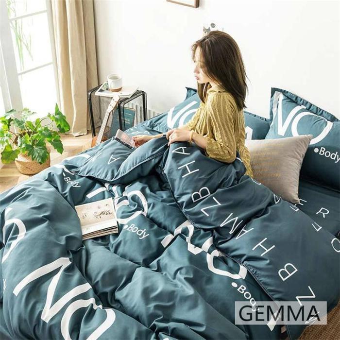 布団カバー 4点セット シングル シンプル 格子縞 チェック柄 通気