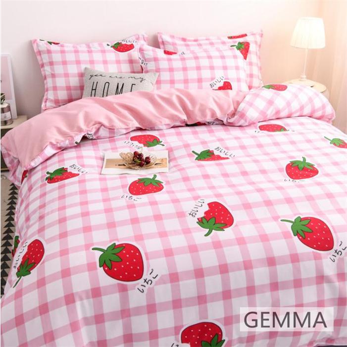 布団カバー 4点セット シングル シンプル 花柄 チェック柄 通気 吸湿