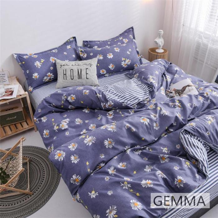 布団カバー 4点セット シングル シンプル 花柄 チェック柄 通気 吸湿