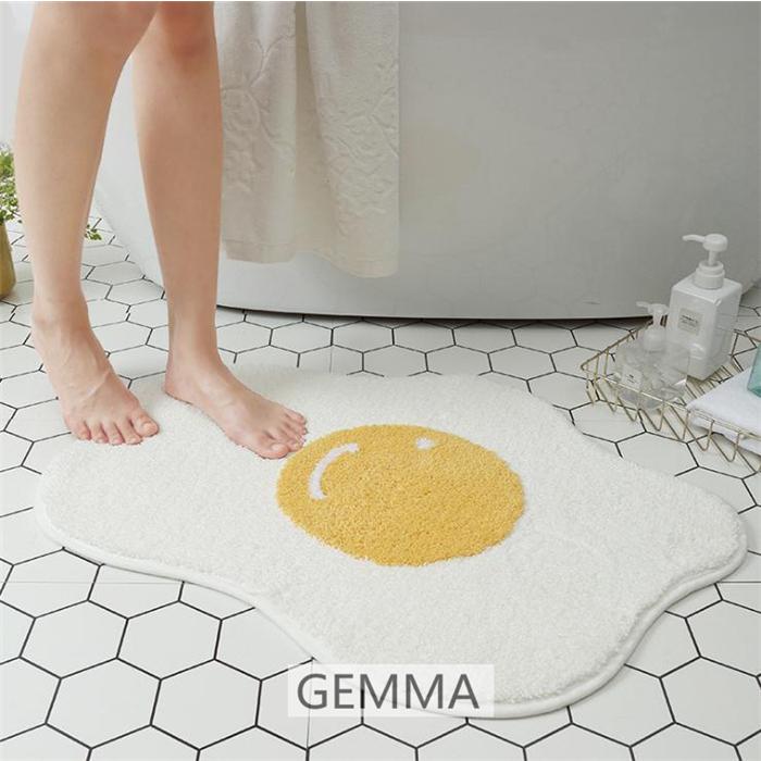 バスマット 足ふきマット かわいい 卵 たまご 吸水 速乾 抗菌 防臭