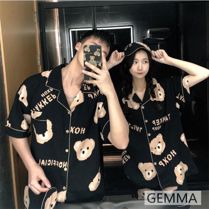 ペアルック ルームウェア 夏 かわいい熊 カップルパジャマ ペアパジャマ プレゼント 部屋着 半袖 パンツ お揃い お祝い 彼女 彼氏 夫婦 記念日 Mai 4814 Gemma 通販 Yahoo ショッピング