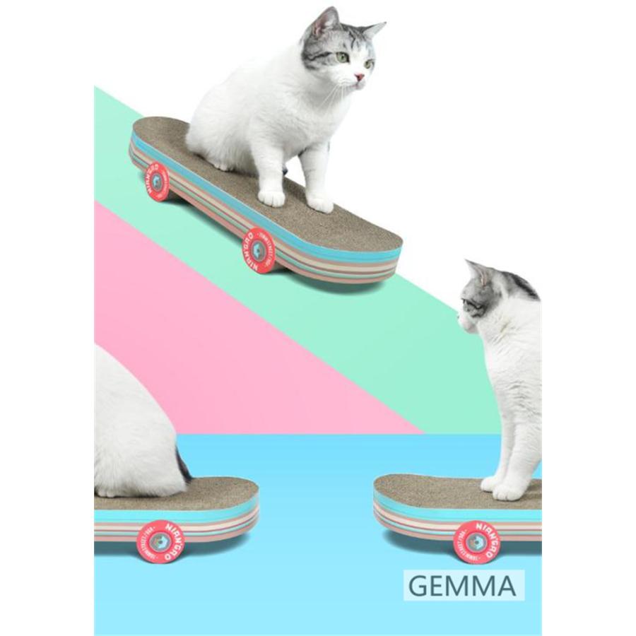 猫爪とぎ 爪磨き ペット用品 可愛い スケートボード形 おもちゃ ベッド 遊び ストレス解消 運動系猫ちゃん スケートボード猫 :mai