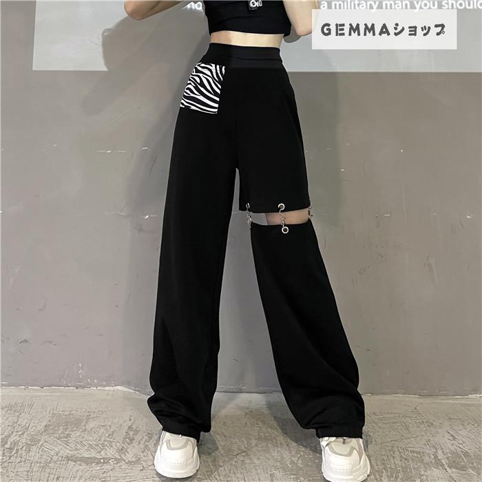 ワイドパンツ レディース ハイウエスト ガウチョパンツ 超ロングパンツ ダンスパンツ Jazz K Pop 韓舞 カッコイイ 団体 イベント 舞台 Mai 5394 Gemma 通販 Yahoo ショッピング