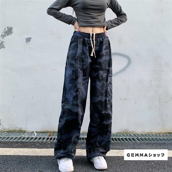 迷彩カーゴパンツ レディース ワイドパンツ ガウチョパンツ 個性 ダンスパンツ ヒップホップ Hiphop かっこいい 秋冬 Mai 5973 Gemma 通販 Yahoo ショッピング