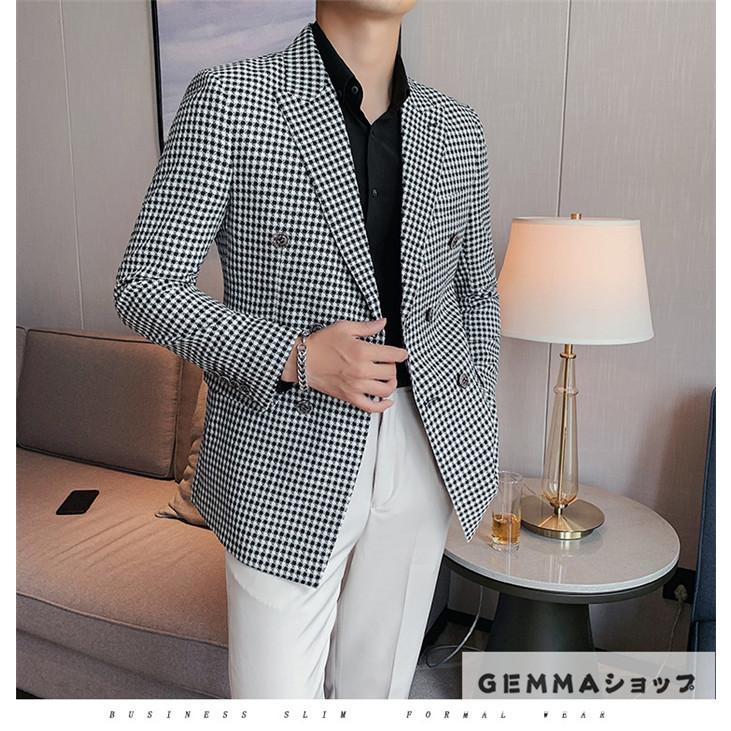 Theory Square DB JKT テーラードジャケット Sサイズ 千鳥柄 ジャケット テーラードジャケット 千鳥格子柄ダブルブレストジャケット