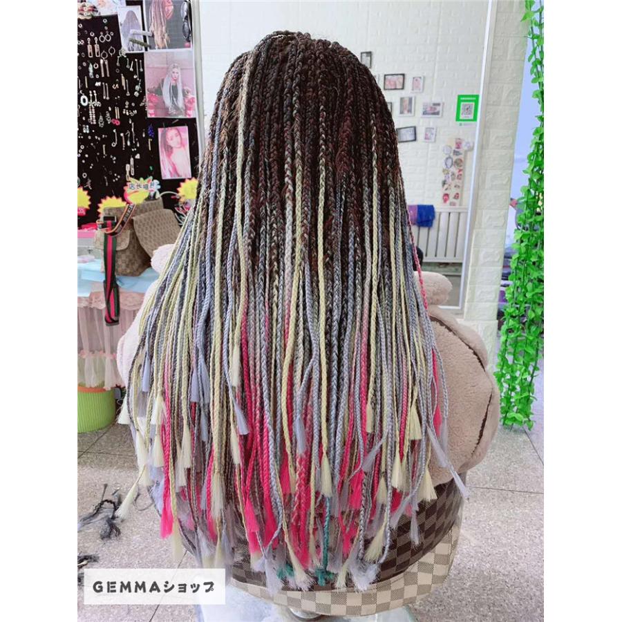 エクステ 三つ編み 編み込み ダンス ウィッグ 付け髪 髪飾り ヒップ