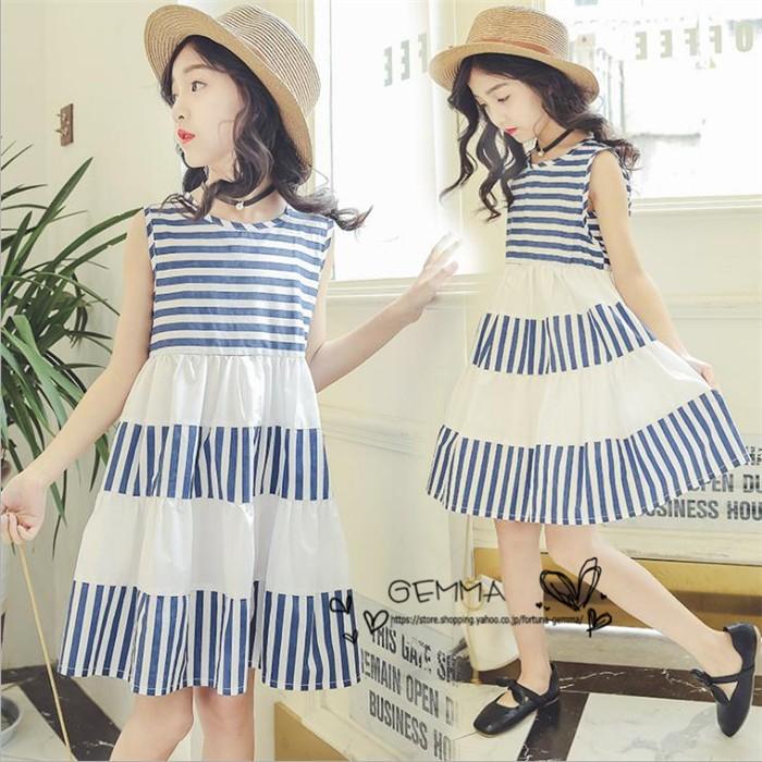 ワンピース 女の子 半袖 ミニ丈ワンピース スプライスワンピース ドレス 縞模様 子供服 出かけ 旅行 砂浜 夏物 1cm 170cm Morenotafurt Com