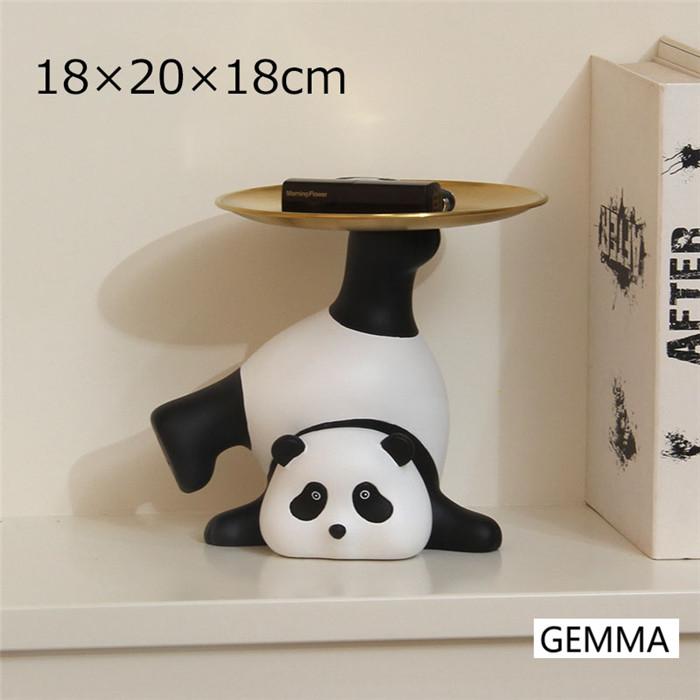 パンダー置物 木製棚 2点セット 玄関 鍵置き 鍵かけ カギ収納