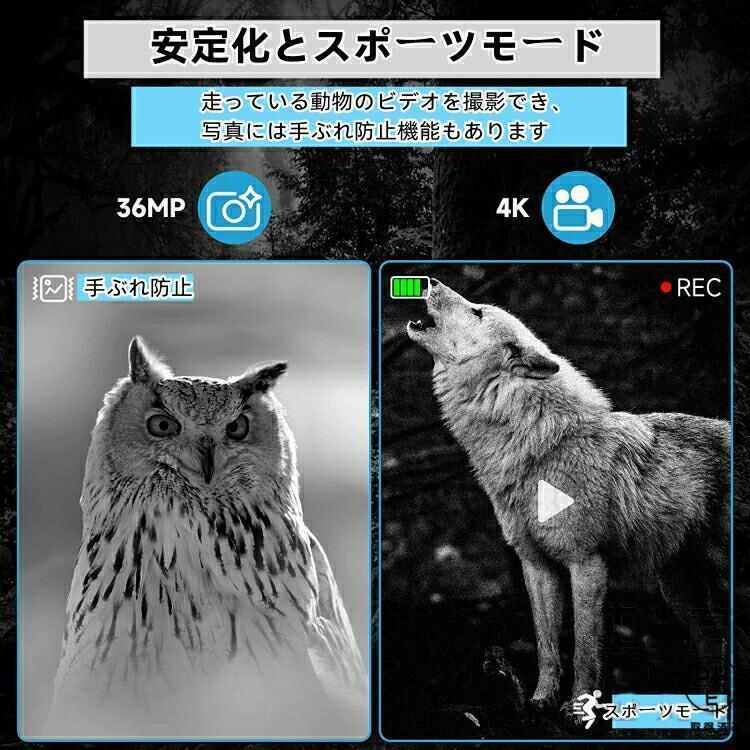 暗視スコープ ナイトビジョン 4Kイトビジョン 双眼鏡 4K撮影 動物観察 夜間撮影 36MP画像 望遠鏡 赤外線ナイトビジョンゴーグル ハンティング用 高倍率 7レベル_10