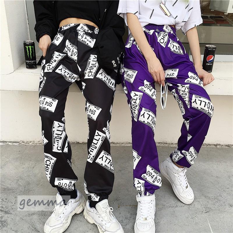 レディース ブラック パープル パンツ 原宿系 ファッション 派手 個性的 ダンス 衣装 コスチューム ヒップホップ Qaz60 Gemma 通販 Yahoo ショッピング