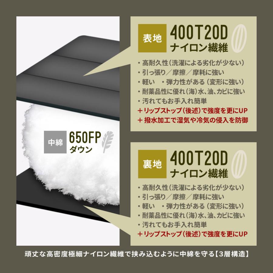 シュラフ 寝袋 ダウン 冬 冬用 -25度 封筒型 車中泊 キャンプ マイナス