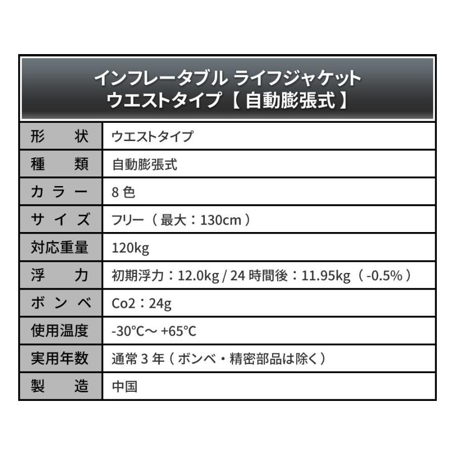 ライフジャケット 安心1年保証 国交省（桜マーク） 基準超え 釣り 腰巻 大人 子供 男性 女性 キッズ フィッシング 自動膨張式 ウエスト ベルトタイプ 救命胴衣｜fortune｜13