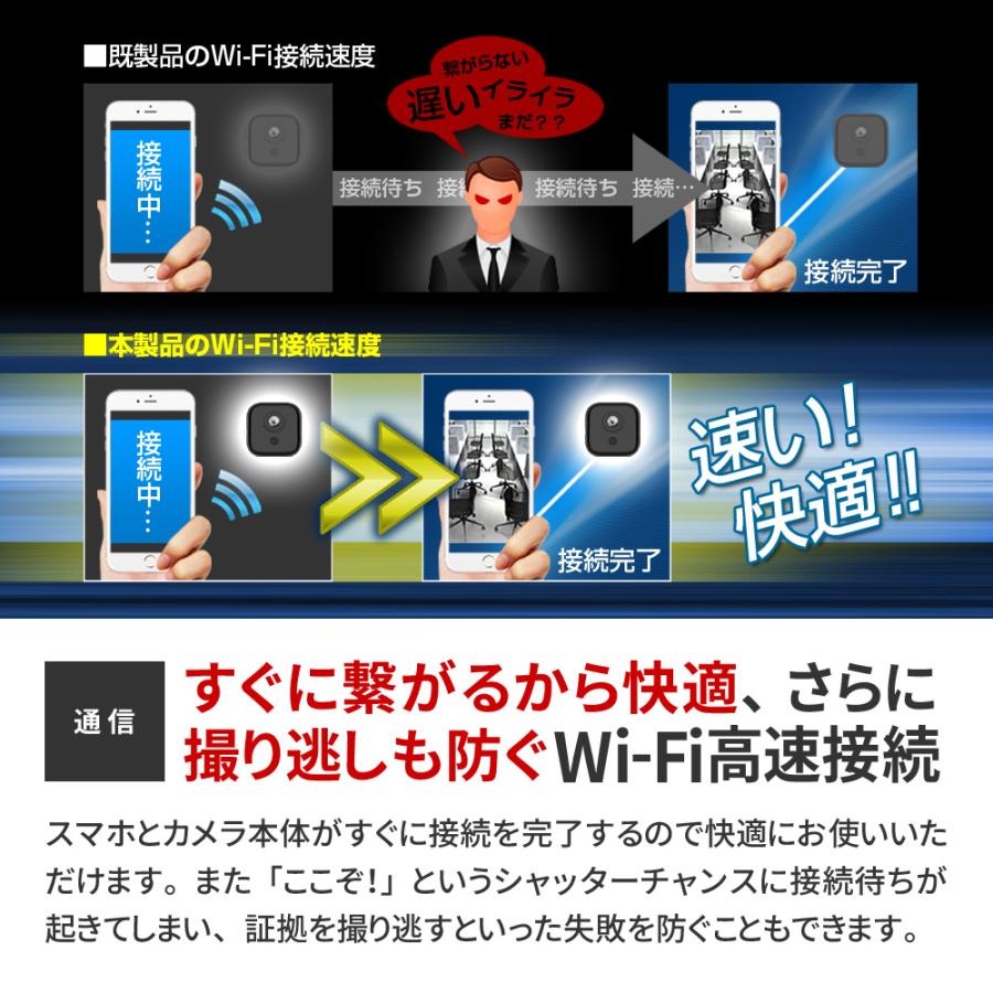 防犯カメラ 小型カメラ 遠隔操作 iphone スマホ連動 wi-fi 超広角