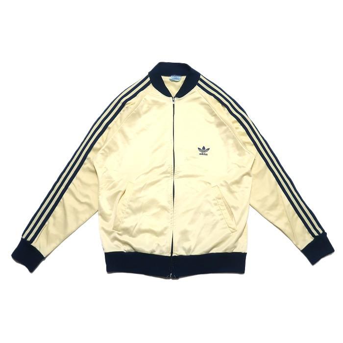 70年代 Adidas アディダス Atp ジャージ クリーム色 ネイビー トレフォイル ビンテージ サイズ表記 M Gd 東京高円寺 古着屋 Slut スラット 通販 Yahoo ショッピング