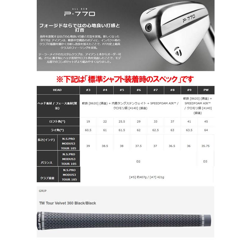 TaylorMade テーラーメイド ニューP・770 アイアン 5本セット(#6