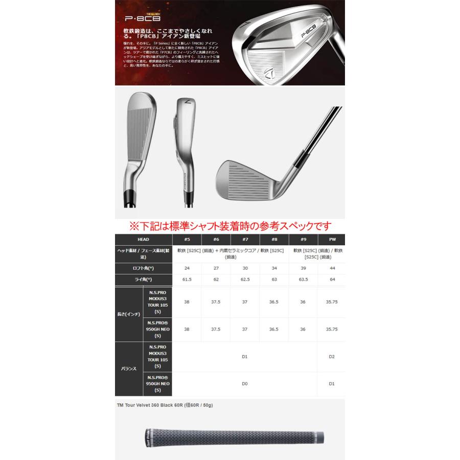 P-8CB アイアンセット 5本セット TaylorMade（テーラーメイド） P8CB アイアン 5本セット(#6〜PW