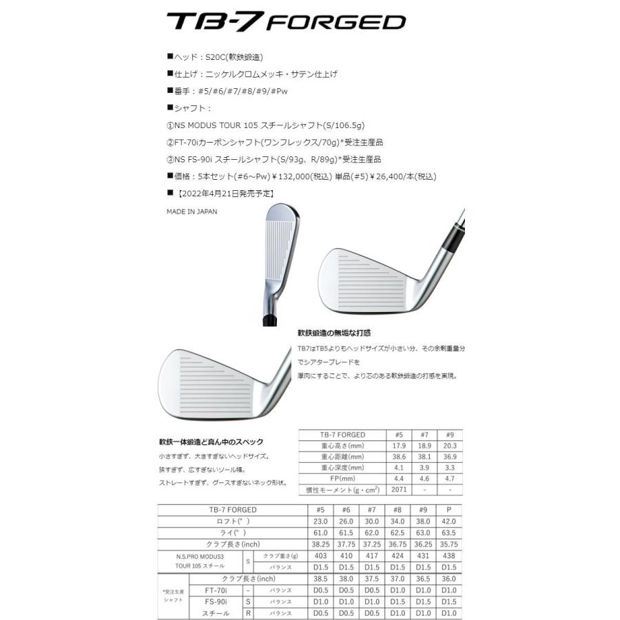 FOURTEEN（フォーティーン） TB-7フォージド アイアンセット [KBS 