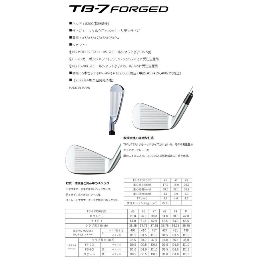 メーカーカスタム】フォーティーン TB-7 フォージド アイアン藤倉 New