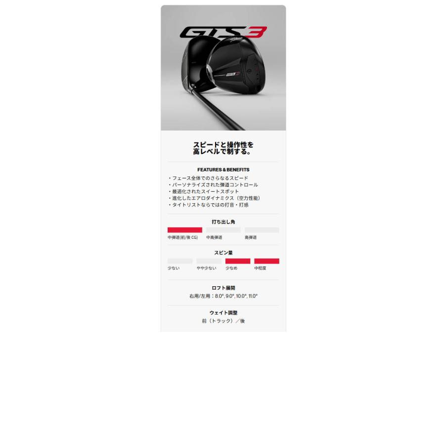 Titleist（タイトリスト） GTSドライバー GTS2/GTS3/GTS4 [テンセイ1K