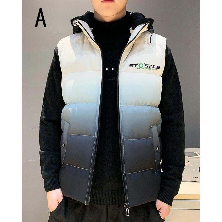 新入荷 ベスト 保温 暖かい 韓国風 アウター フード付き メンズベスト 新作 秋冬 ダウンベスト 中綿コート お兄系 大きいサイズ 中綿ベスト 通学 通勤 ジャケット ダウンベスト カラー B Panero Shop