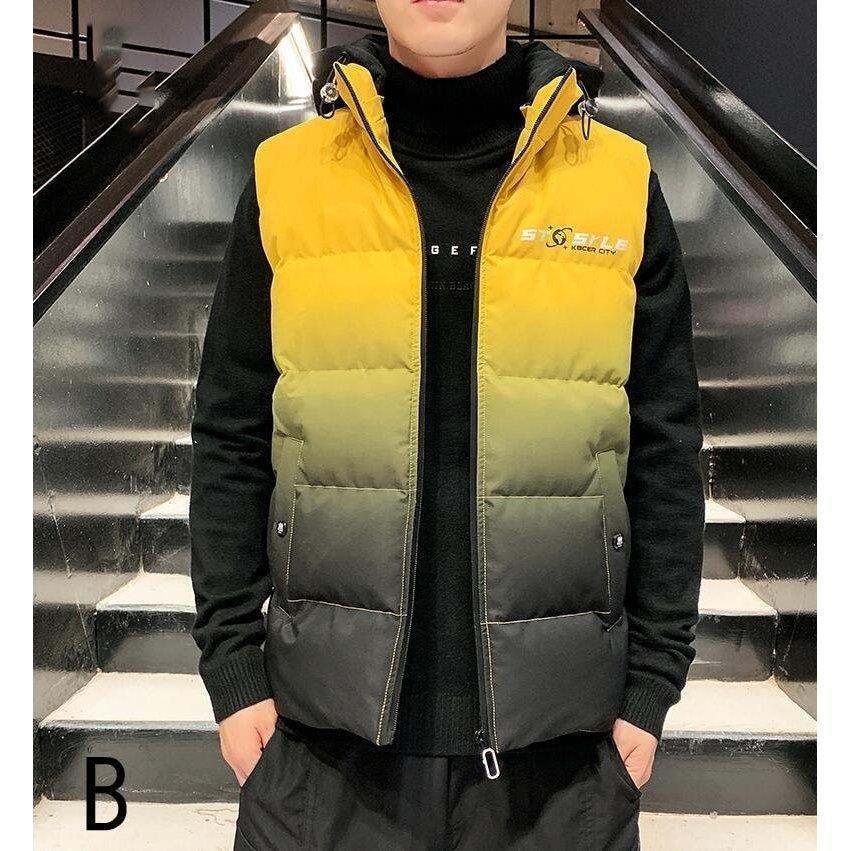 新入荷 ベスト 保温 暖かい 韓国風 アウター フード付き メンズベスト 新作 秋冬 ダウンベスト 中綿コート お兄系 大きいサイズ 中綿ベスト 通学 通勤 ジャケット ダウンベスト カラー B Panero Shop