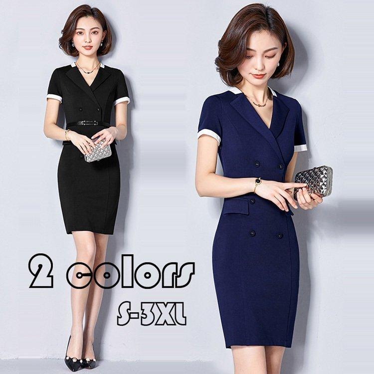 ワンピース レディース 春夏 30代 40代 50代 フォーマル ファッション 女性 上品 半袖 Ol通勤 面接 ビジネス オフィス フォーマル 入社 卒業式 ワンピーススーツ サイズ L Rhteste Dramarcia Adv Br