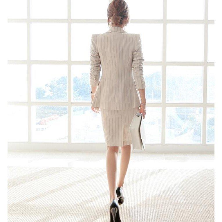 おしゃれ 着痩せ レディース タイトワンピース 代30代40代 春秋夏 2点セット ストライプ 長袖スーツ ワンピース オフィス 卒業式 ビジネス ワンピーススーツ サイズ M Www Bollywoodpapa Com