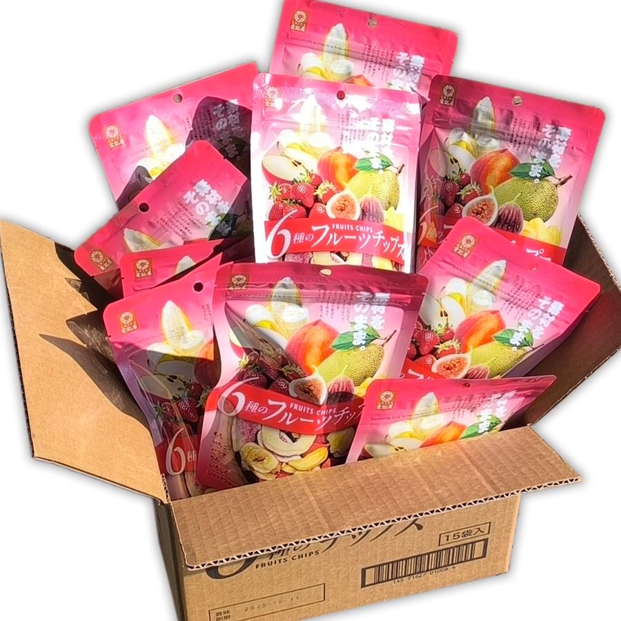愛記屋 ] 6種の フルーツ チップス 50g × 15 袋 おやつ おつまみ 食物