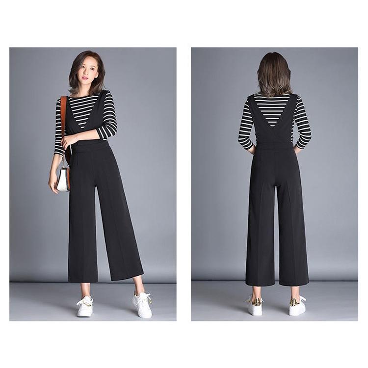 サロペット オールインワン Vネック レディース サスペンダー おしゃれ 秋服冬服 黒 ゆったり 体型カバー 通勤 Cdnbdk011 Fouyou 通販 Yahoo ショッピング