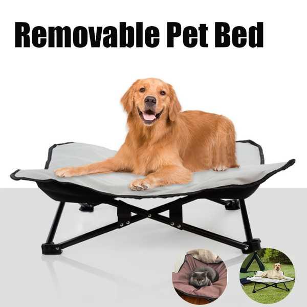 現品限り一斉値下げ！ 取り外し可能なペットベッド屋内屋外キャンプ安全折りたたみ池犬のベッド通気性と耐湿性のあるポータブル犬用品