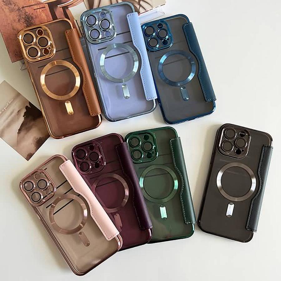 MagSafe対応 レンズカバー付 手帳型ケース カード入れ iphone17 17pro 