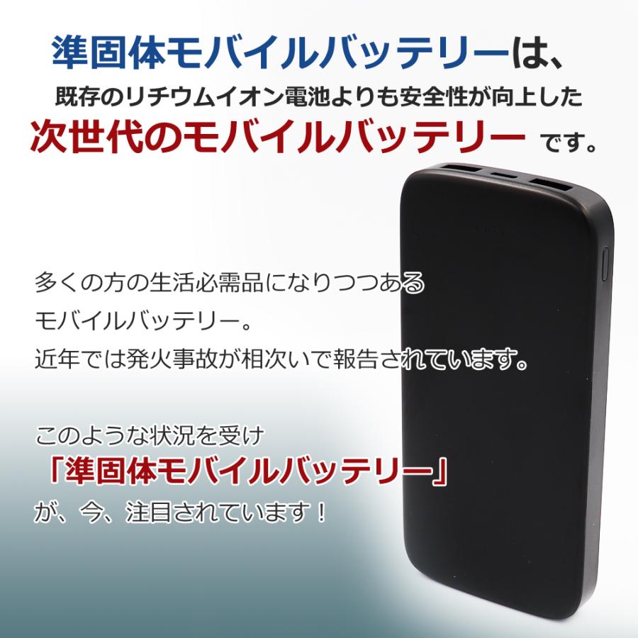 準固体モバイルバッテリー 10000mAh 持ち歩き 安全 長寿命 防災グッズ