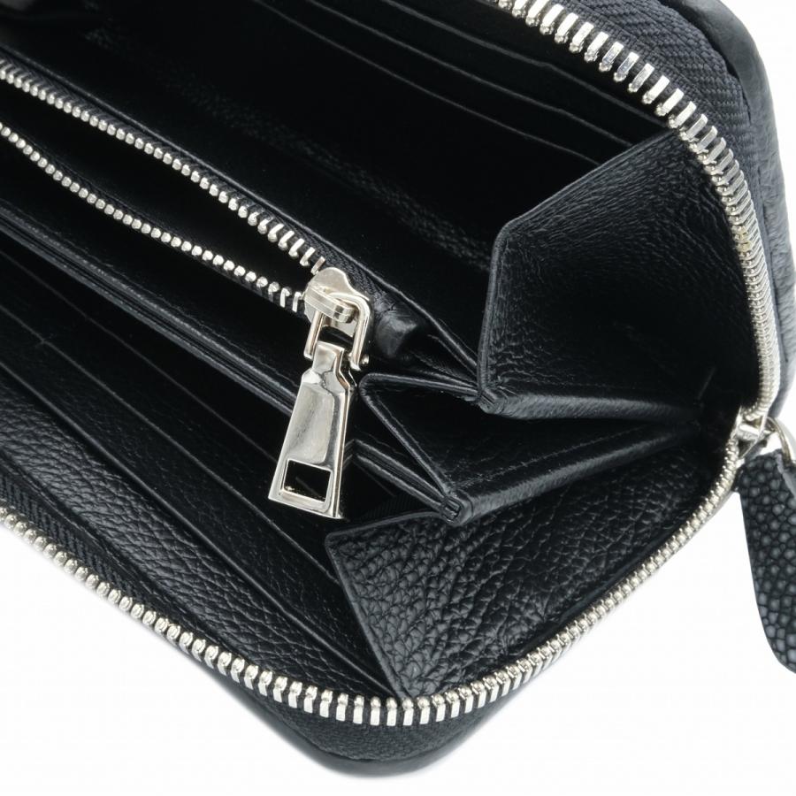 希少 ボッテガヴェネタ スティングレイ エイ革 ラウンドファスナー 黒 希少 美品✨ボッテガヴェネタ スティングレイ エイ革 ラウンド