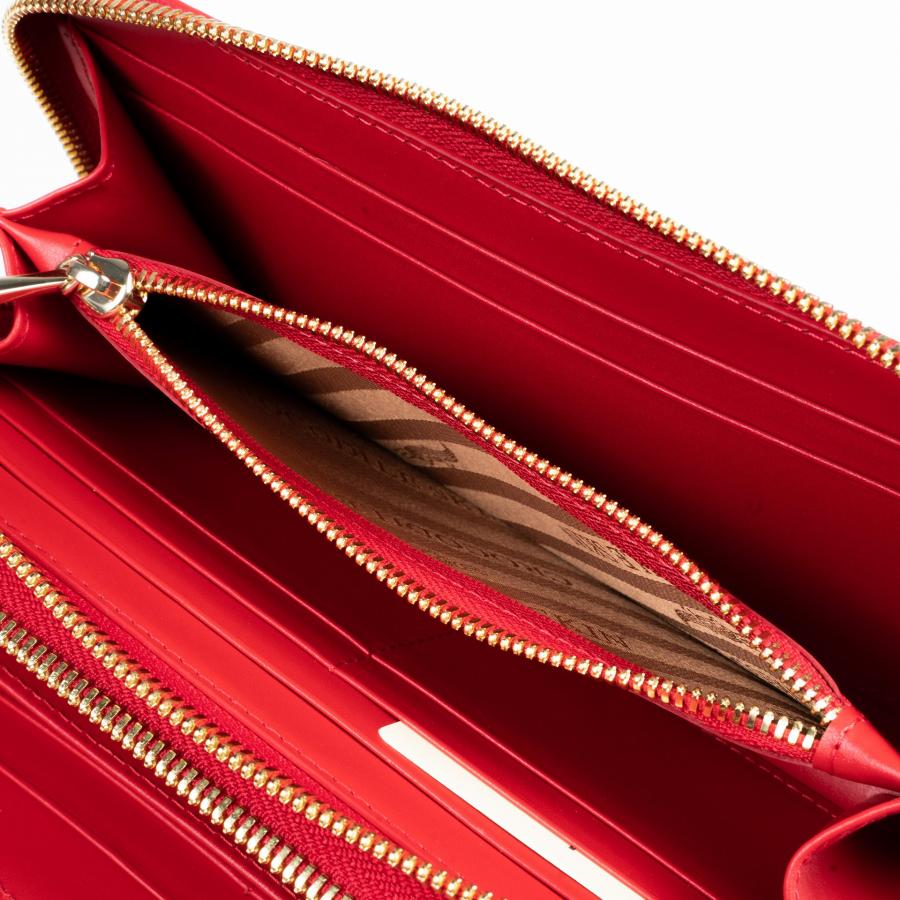 長財布 クロコダイル ゴツい背革 レッド アカ ダブルファスナー ワニ革