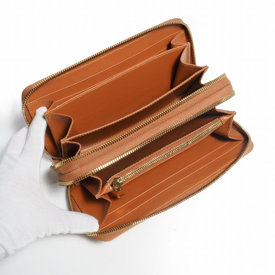 長財布 クロコダイル ゴツい背革 タン 淡い茶色 ダブルファスナー ワニ革 本物鑑定証あり 希少カラー ハンドバッグ メンズ 100万円収納の画像