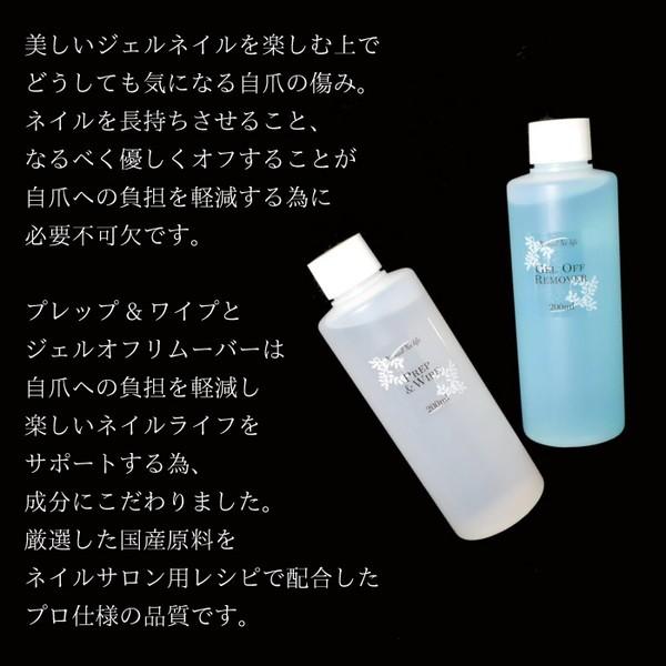 ジェルネイル  国産 プレップ&ワイプ（クリーナー） ジェルオフリムーバー 60ml 1本販売 #1｜four-leaf-clover｜04