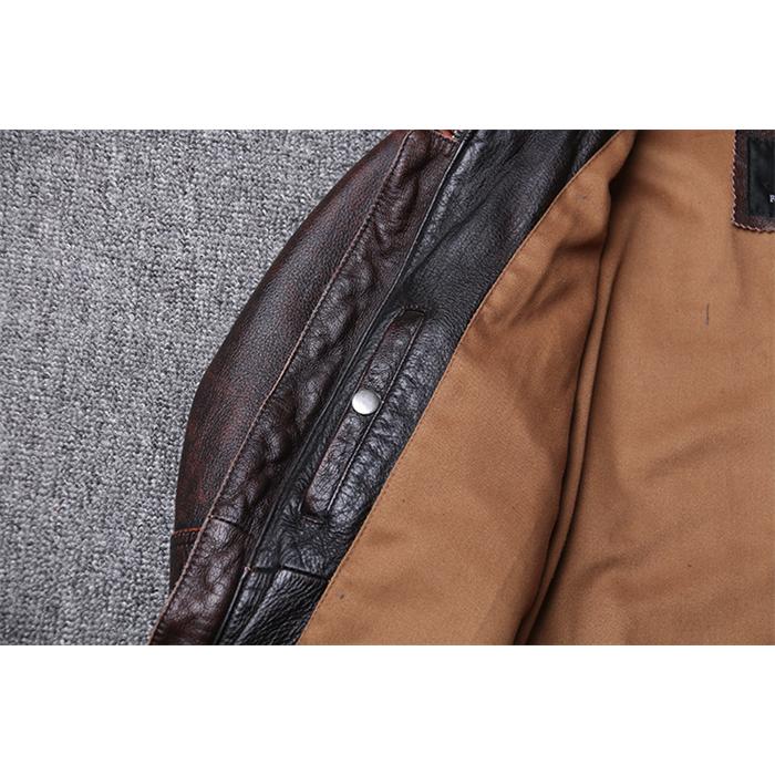 古着　本革　A2ボンバージャケット　牛革　ブラウン　短丈　M 変形デザイン希少. 古着 本革 短丈 A2ボンバージャケット フライトジャケット