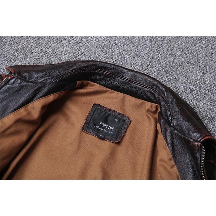 MacLean レザージャケット　本革　濃茶　L 短丈　古着. レトロ古着 豚革スエードレザージャケット ブラウン 茶 L ジップ