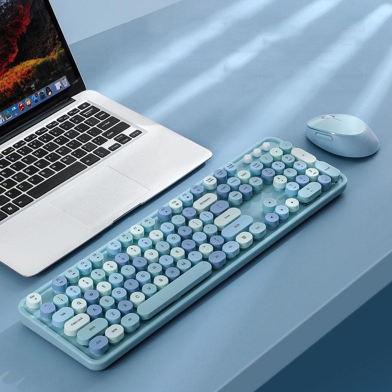 ブルートゥースキーボード マウス セット 9色 タイプライター かわいい