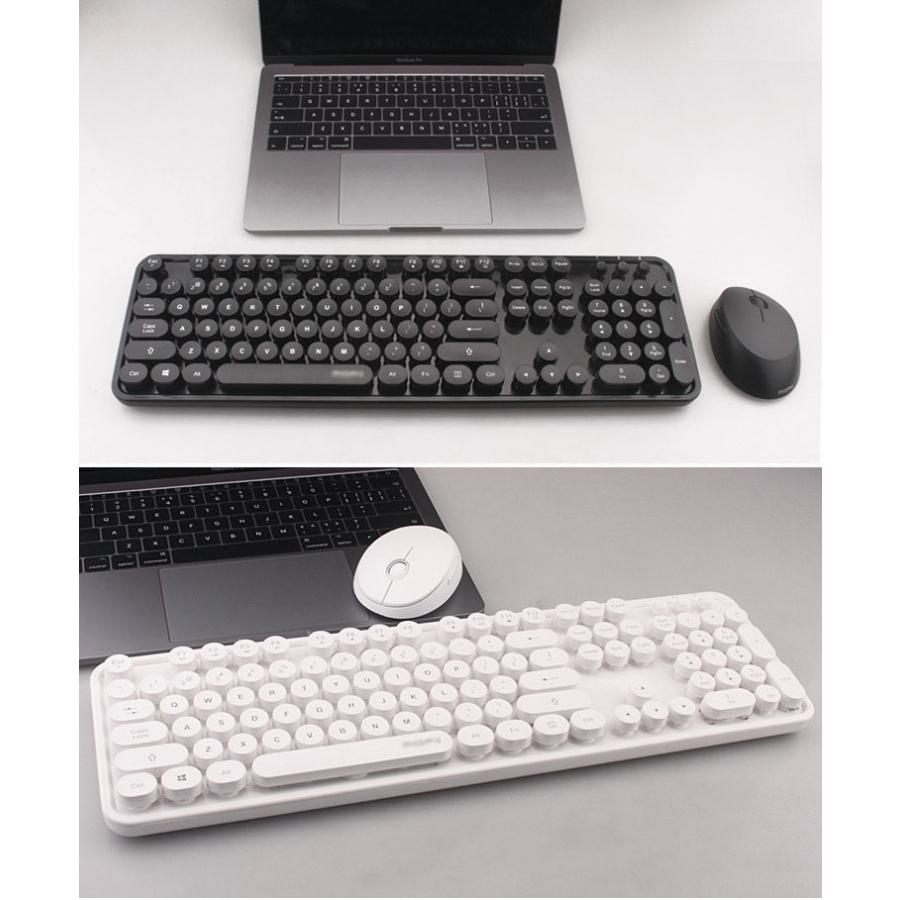 ブルートゥースキーボード マウス セット 9色 タイプライター かわいい 小さめ ワイヤレスキーボード コンパクトキーボード 軽量 Bluetoothキーボード 高性能｜four-leafs-shop｜22