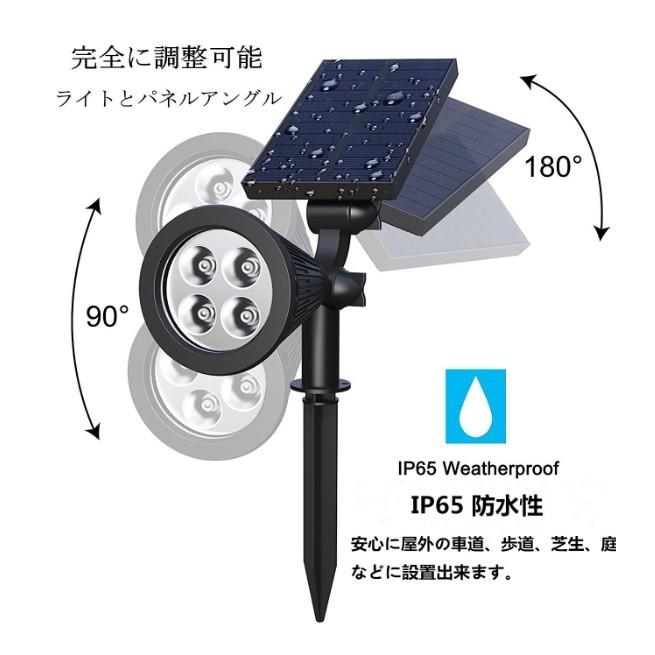 センサーライト ソーラー 屋外 2灯 LED 明るい 埋め込み 壁掛け 2way